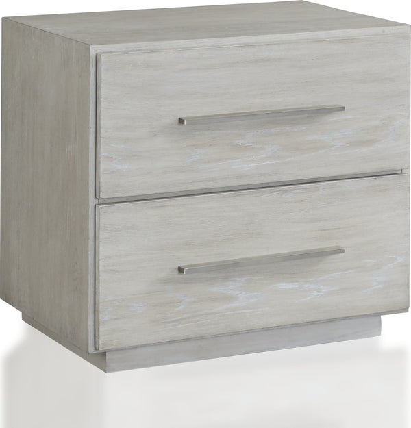 Driftwood Two Drawer Nightstand in Cotton Grey alternate view