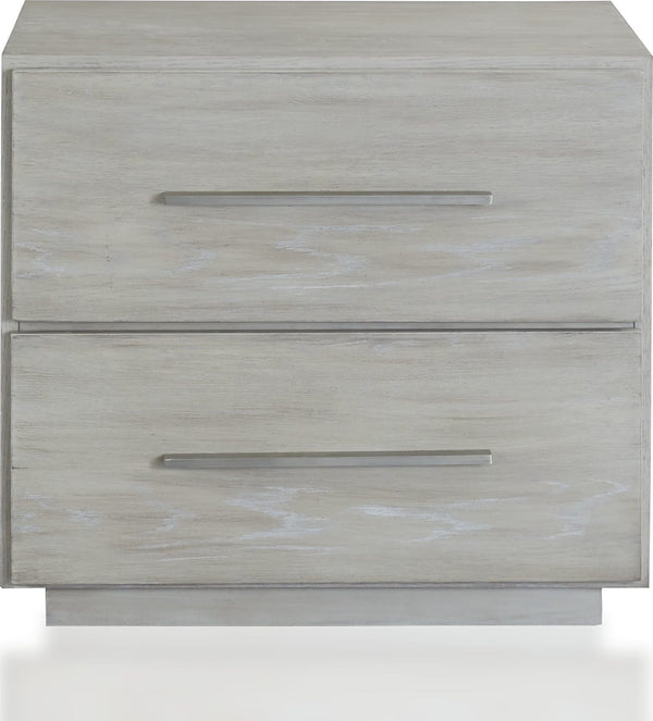 Driftwood Two Drawer Nightstand in Cotton Grey