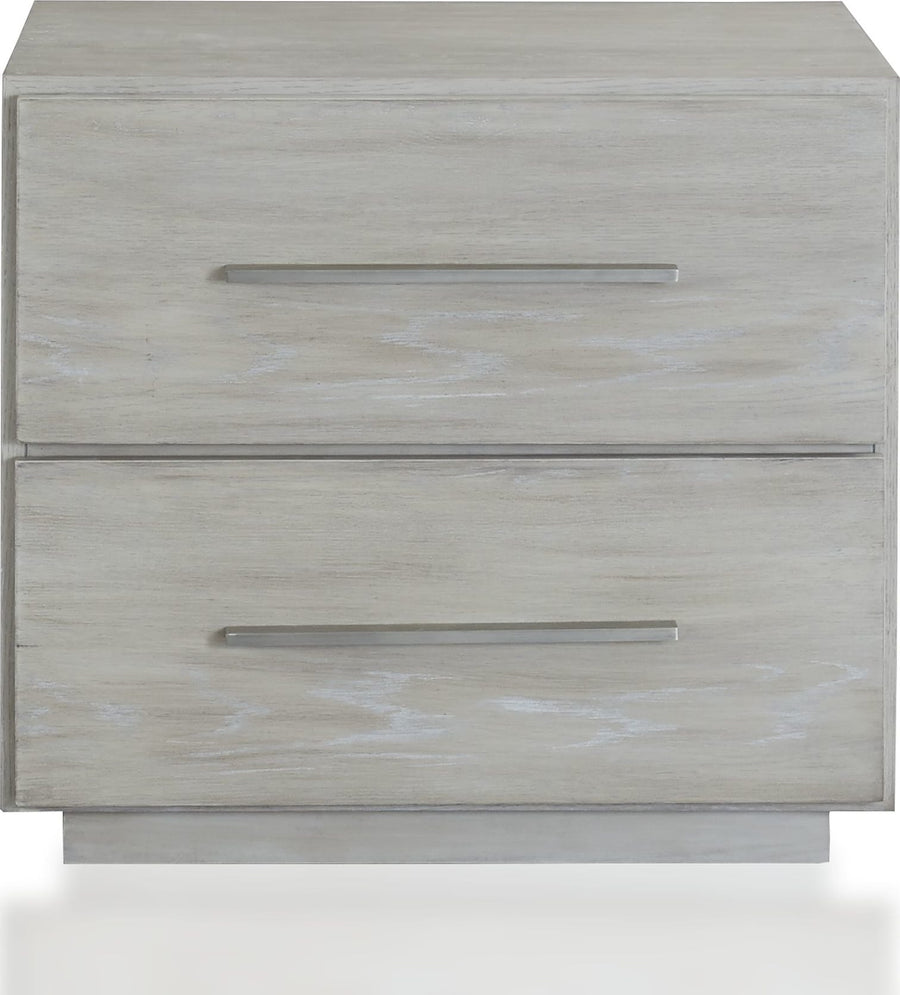 Driftwood Two Drawer Nightstand in Cotton Grey - View 4