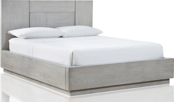 Driftwood Wood Panel Bed in Cotton Grey