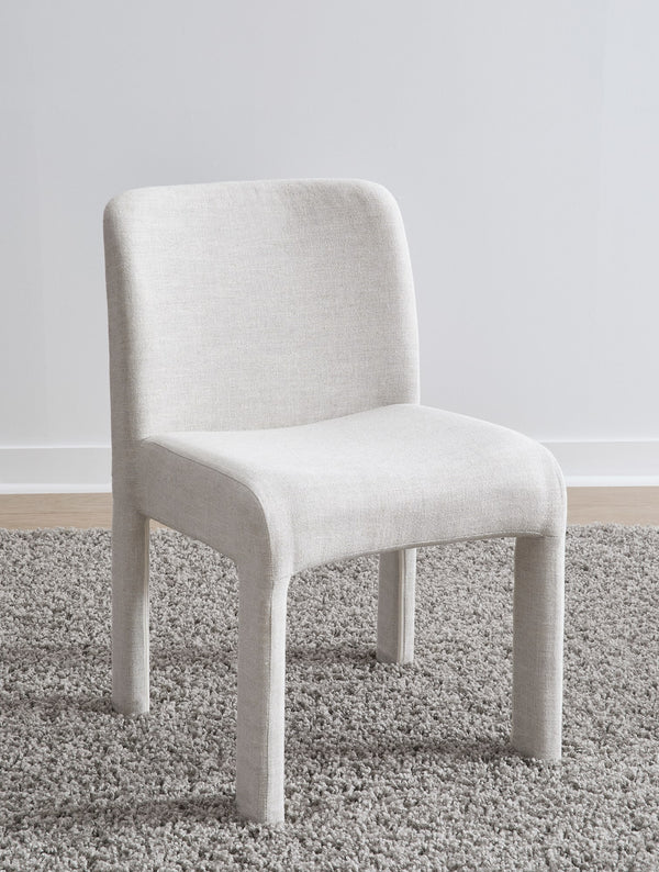 Devon Fully Upholstered Dining Chair in Turtle Dove Linen alternate view