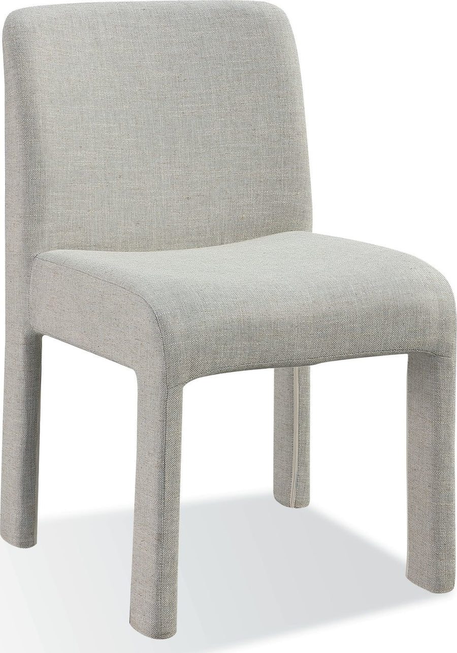 Devon Fully Upholstered Dining Chair in Turtle Dove Linen - View 3
