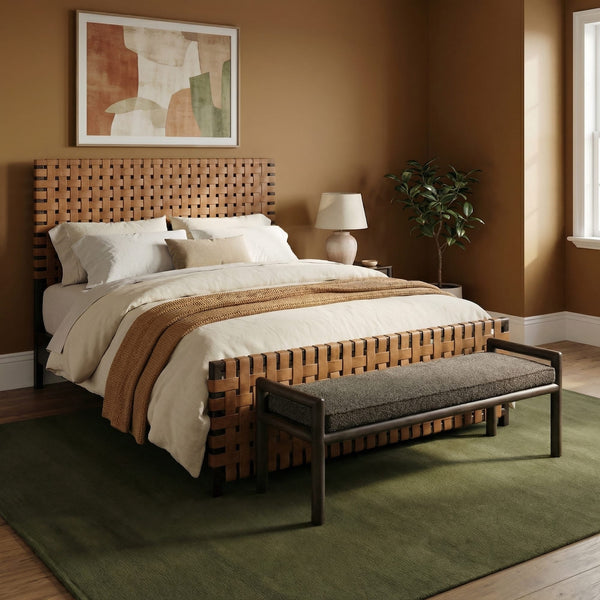 Dorchester Boucle Upholstered Wooden Bench in Basalt Grey and Pumpernickel alternate view