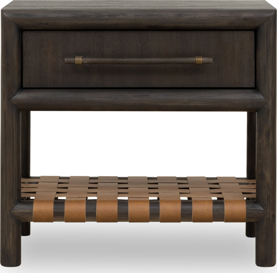 Dorchester One Drawer USB-charging Nightstand in Basalt Grey - View 2