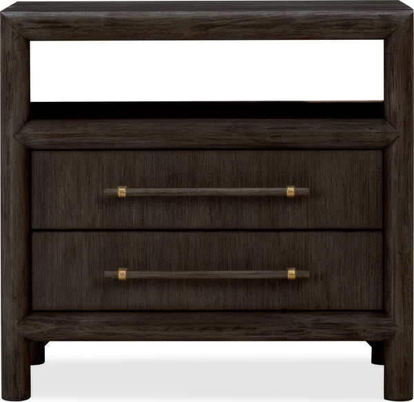 Dorchester Two Drawer USB-charging Nightstand in Basalt Grey