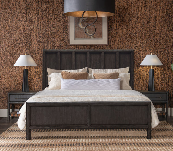 Dorchester Wooden Panel Bed in Basalt Grey alternate view