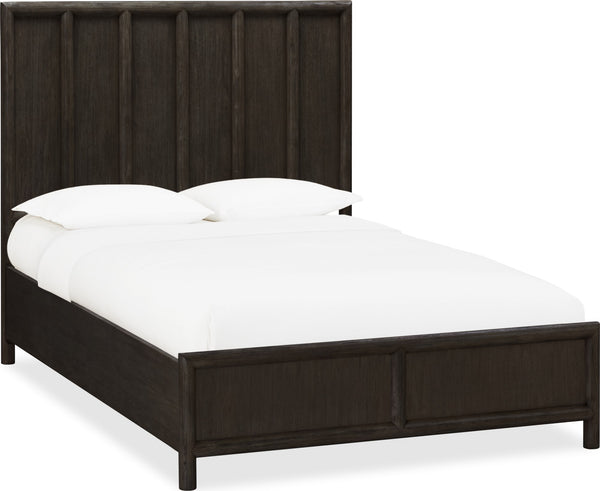 Dorchester Wooden Panel Bed in Basalt Grey