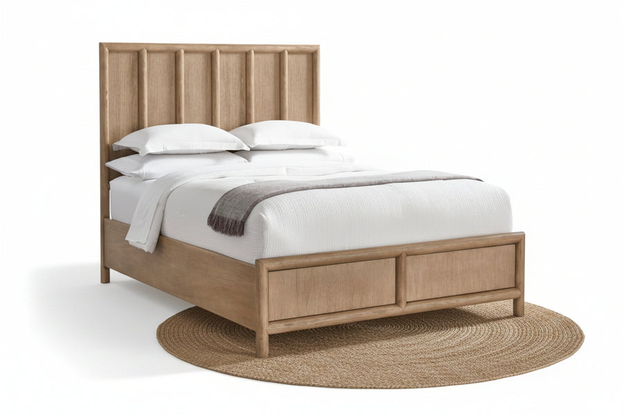 Dorchester Wooden Panel Bed in Granola