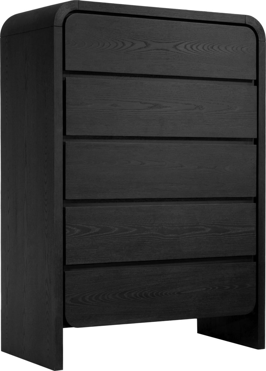 Easton Five Drawer Chest in Jet Black Ash - View 3