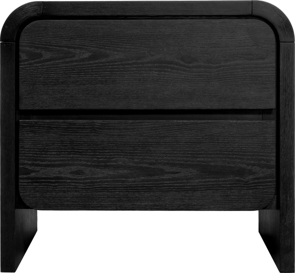 Easton Two Drawer Nightstand in Jet Black Ash