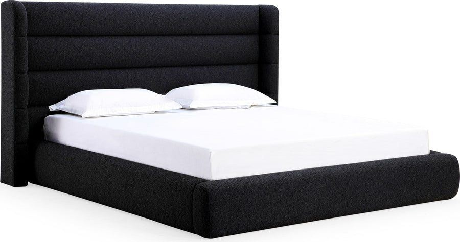 Frank Upholstered Wingback Platform Bed in Ember Boucle - View 2