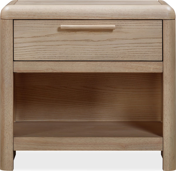 Foxworth One Drawer One Shelf Ash Wood Nightstand in Ginger - View 2