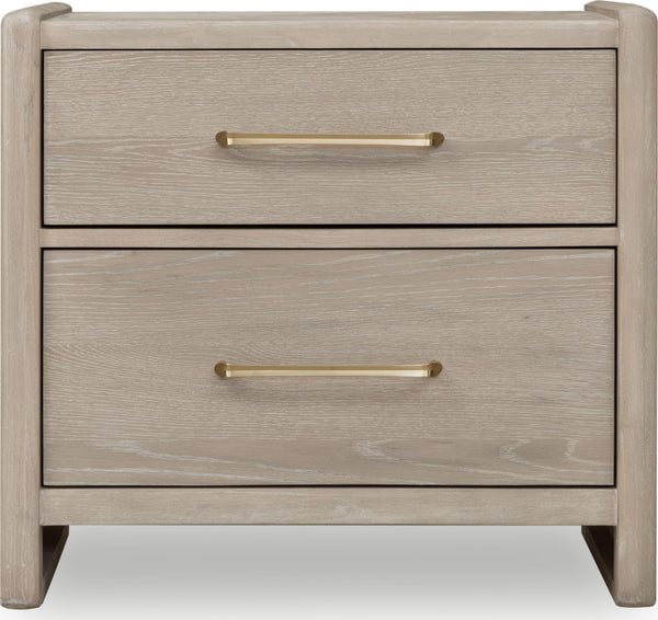 Greenwich 2 Drawer Oak Wood Nightstand in Chai alternate view