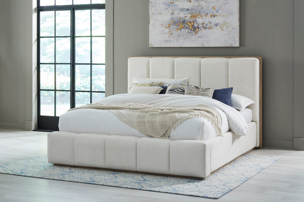 Greenwich Wood Frame Upholstered Platform Bed in Cotton and Chai alternate view