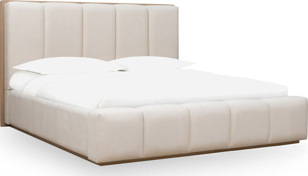 Greenwich Wood Frame Upholstered Platform Bed in Cotton and Chai - View 4