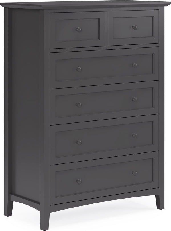 Halston Five Drawer Chest in Raven Black