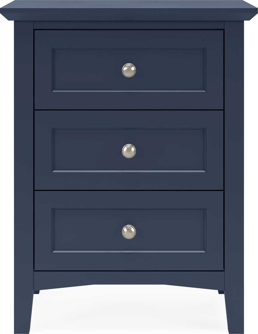 Halston Three Drawer Nightstand in Blueberry - View 2
