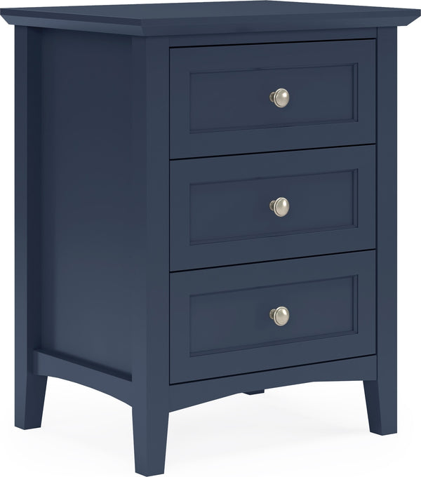 Halston Three Drawer Nightstand in Blueberry alternate view