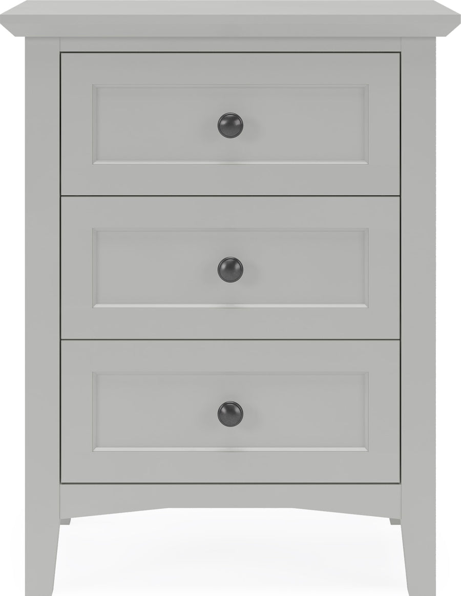 Halston Three Drawer Nightstand in Elephant Grey - View 2