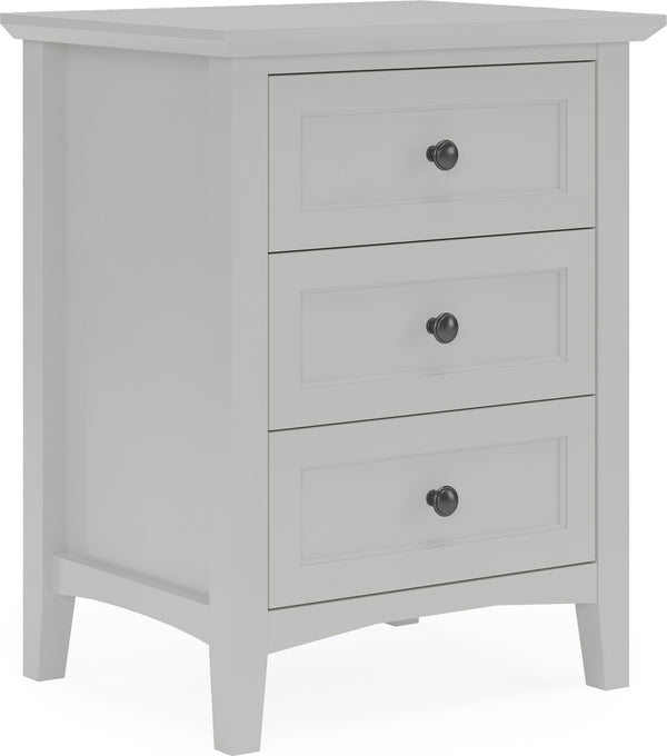 Halston Three Drawer Nightstand in Elephant Grey alternate view