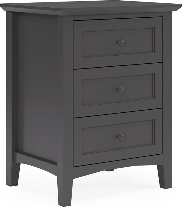 Halston Three Drawer Nightstand in Raven Black alternate view
