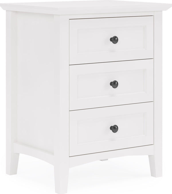 Halston Three Drawer Nightstand in Snowfall White alternate view