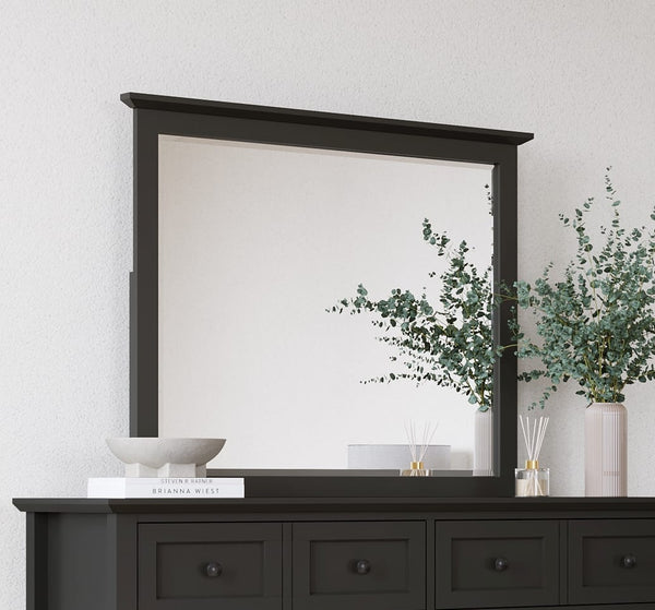 Halston Wall or Dresser Mirror in Raven Black