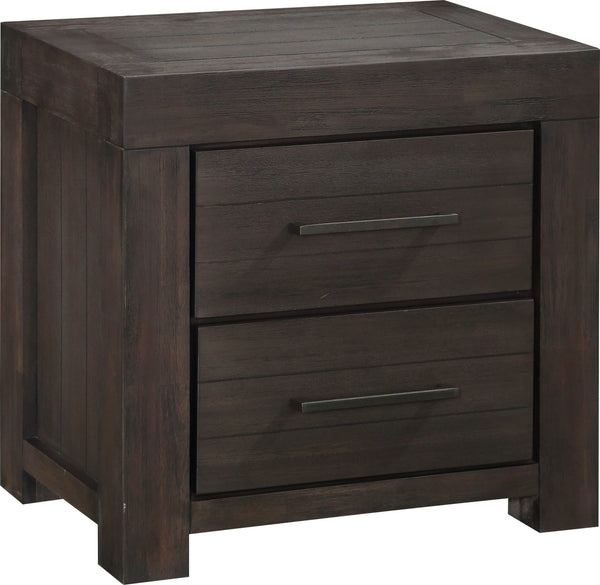Hudson Two Drawer Nightstand in Basalt Grey alternate view