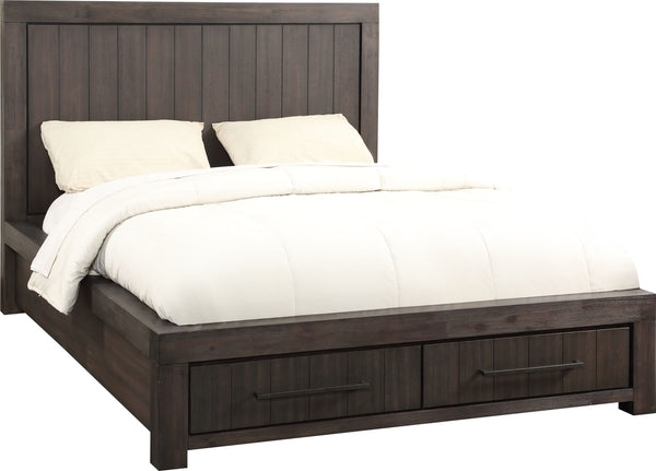 Hudson Two Drawer Wood Storage Bed in Basalt Grey - View 3