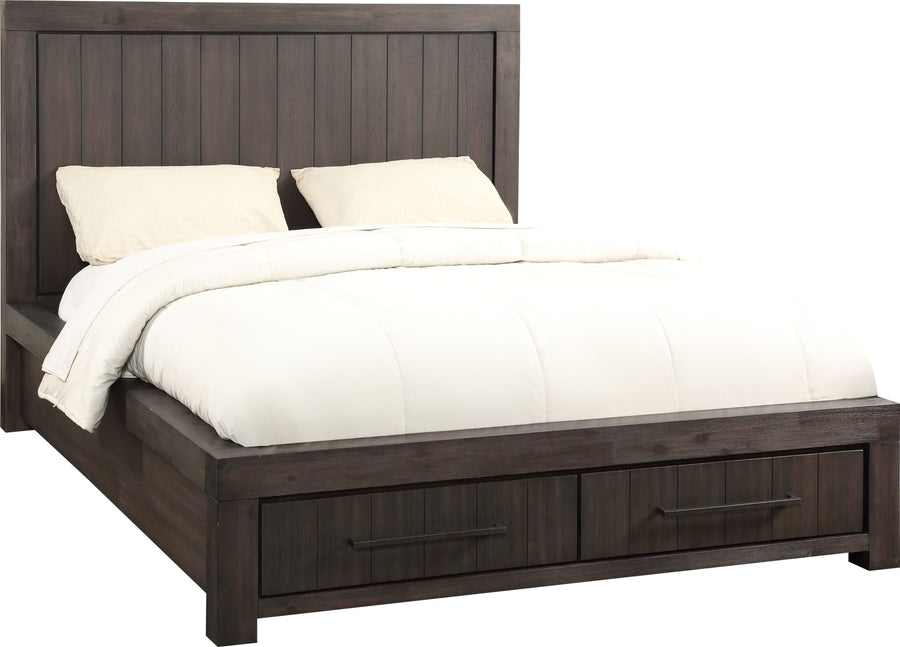 Hudson Two Drawer Wood Storage Bed in Basalt Grey - View 3