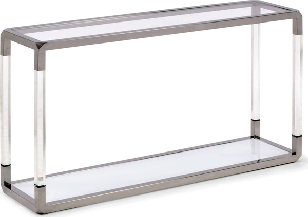 Jefferson Console Table in Acrylic/White Glass/PSS alternate view