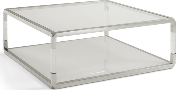 Jefferson Square Coffee Table in Acrylic/White Glass/PSS