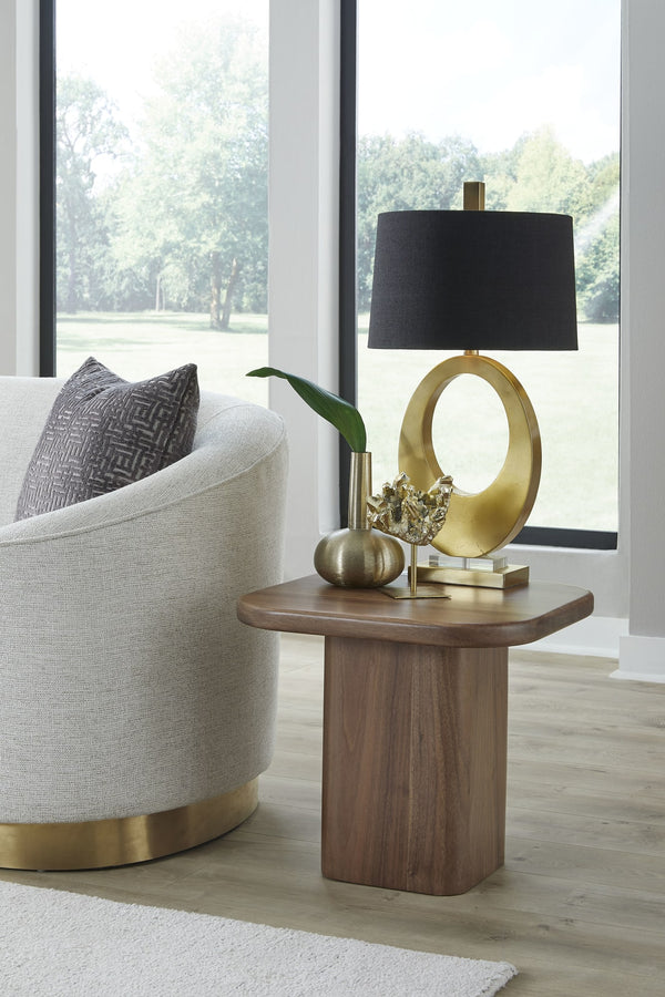 Juniper Walnut End Table in Mongoose alternate view