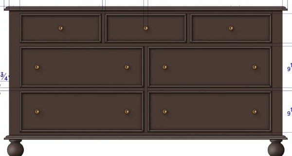 Kingsley 7-Drawer Dresser - Bourbon
