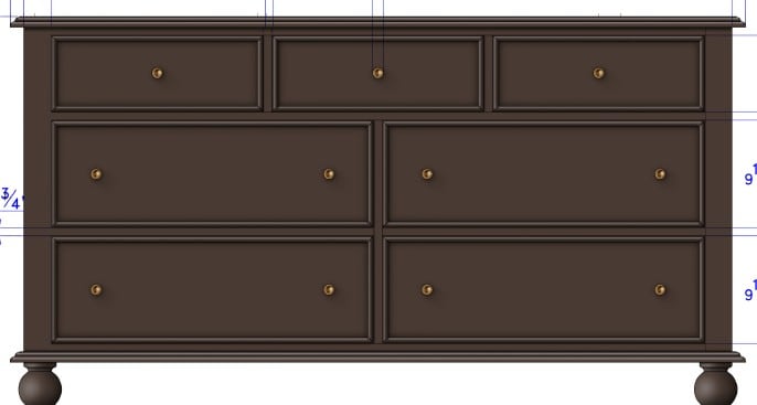 Kingsley 7-Drawer Dresser - Bourbon