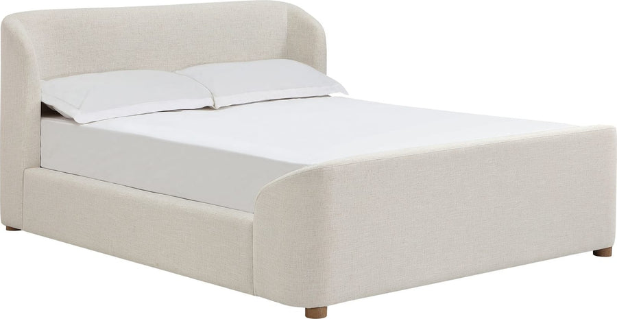 Kiki Upholstered Platform Bed in Whipped Honey Linen - View 2