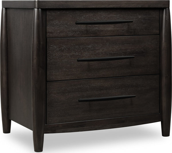 Kingston Three Drawer Nightstand with Cord Management in Minx alternate view