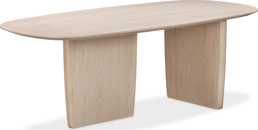 Logan Ash Wood Oval Dining Table in White Sand - View 4