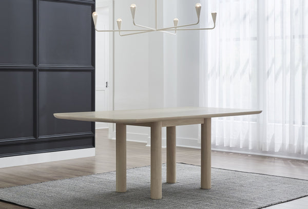 Logan Ash Wood Rectangular Dining Table in White Sand alternate view