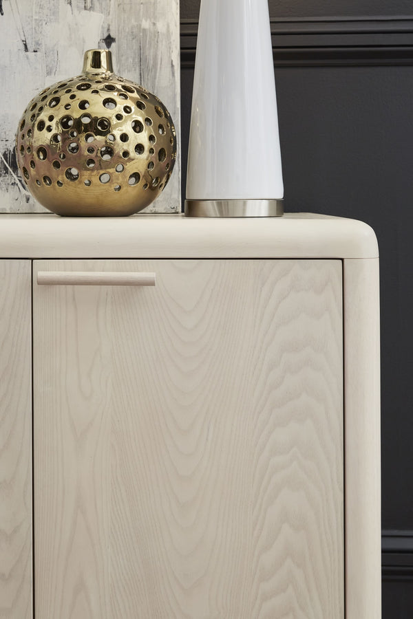Logan Four Door Ash Wood Sideboard in White Sand alternate view