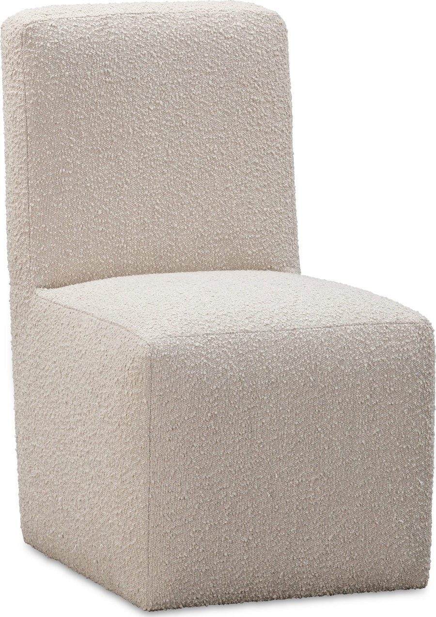 Logan Fully Upholstered Dining Chair in Brun Boucle - View 3