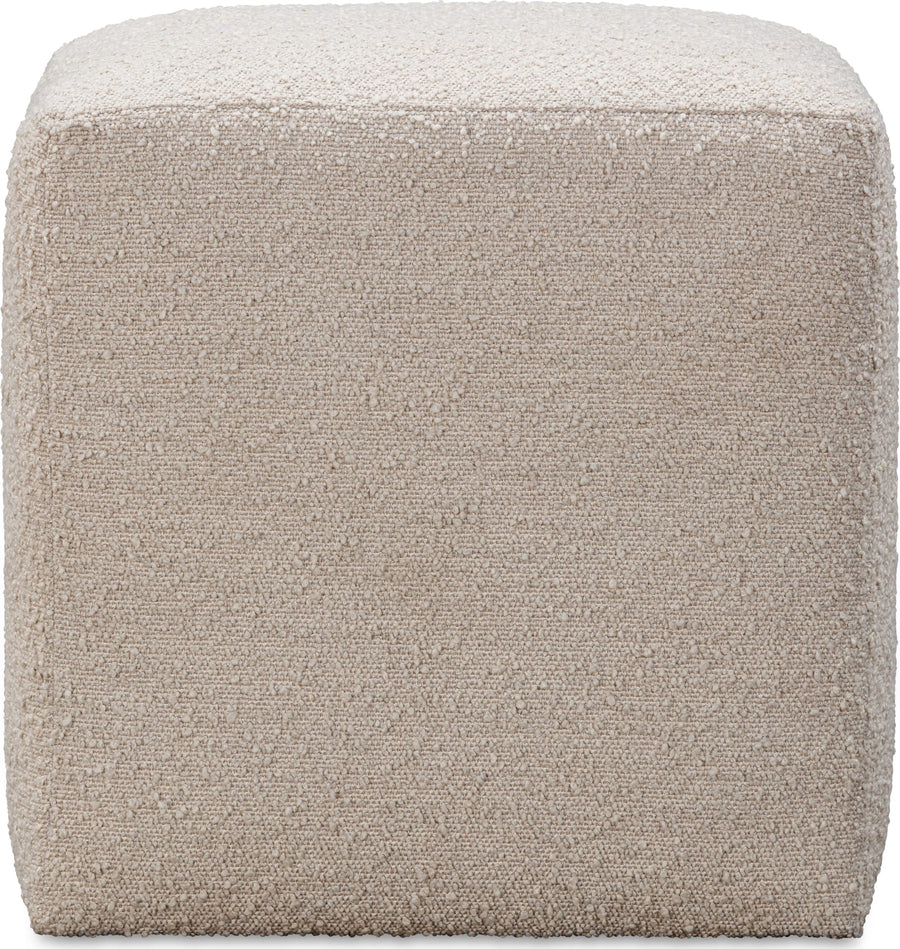 Logan Fully Upholstered Dining Ottoman in Brun Boucle - View 2