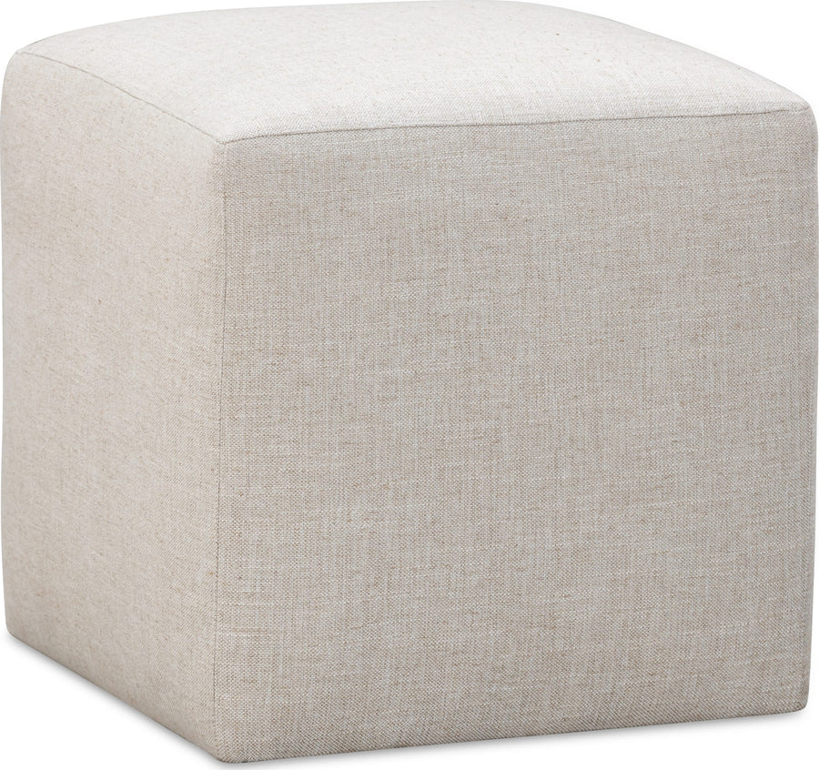 Logan Fully Upholstered Dining Ottoman in Natural Linen