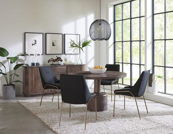 Liyana Solid Wood Round Dining Table in Natural Tan alternate view