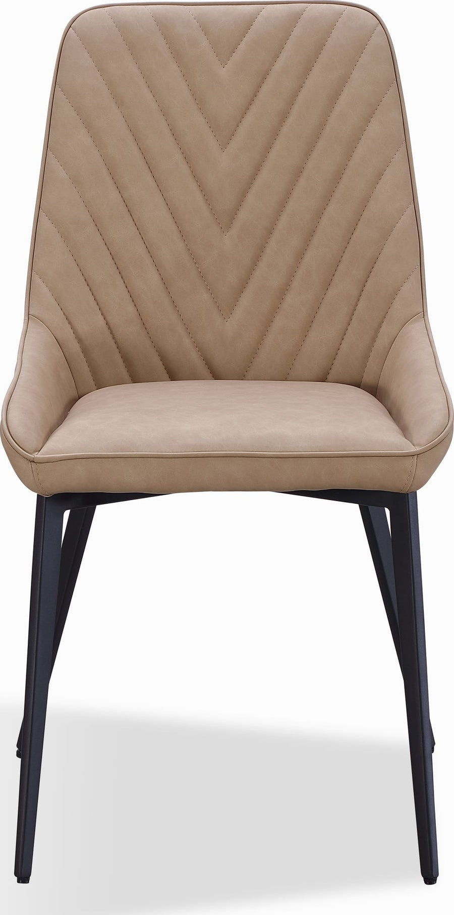 Larchmont Metal Leg Upholstered Dining Chair in Honey Synthetic Leather