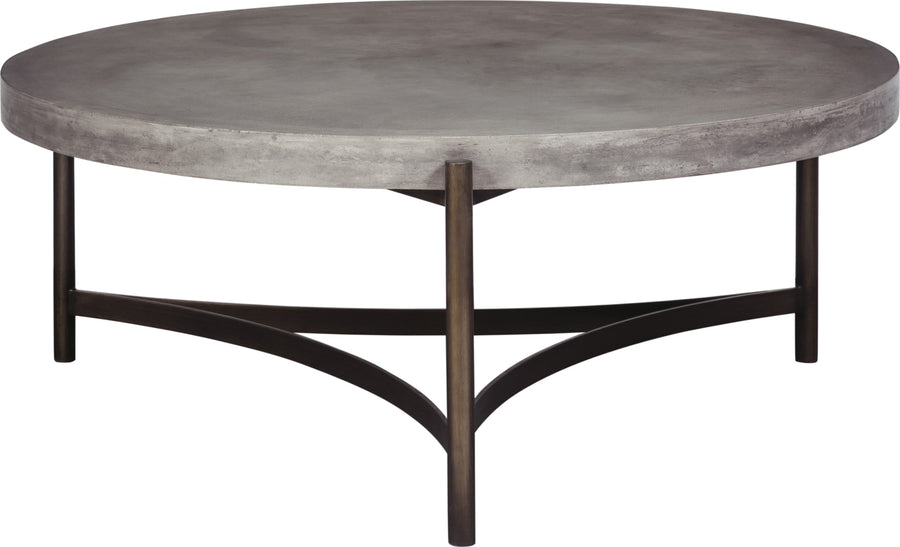 Lockwood Round Natural Concrete and Metal Coffee Table - View 3