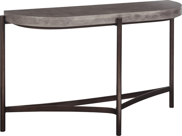 Lockwood Semi-circular Natural Concrete and Metal Console Table alternate view
