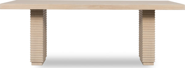 Montgomery Double Pedestal Wooden Dining Table in Daffodil