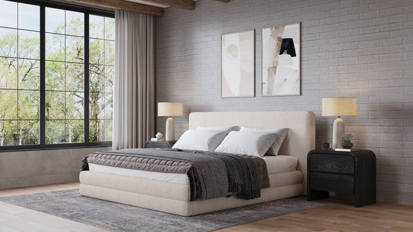 Maya Upholstered Platform Bed in Brun Boucle alternate view