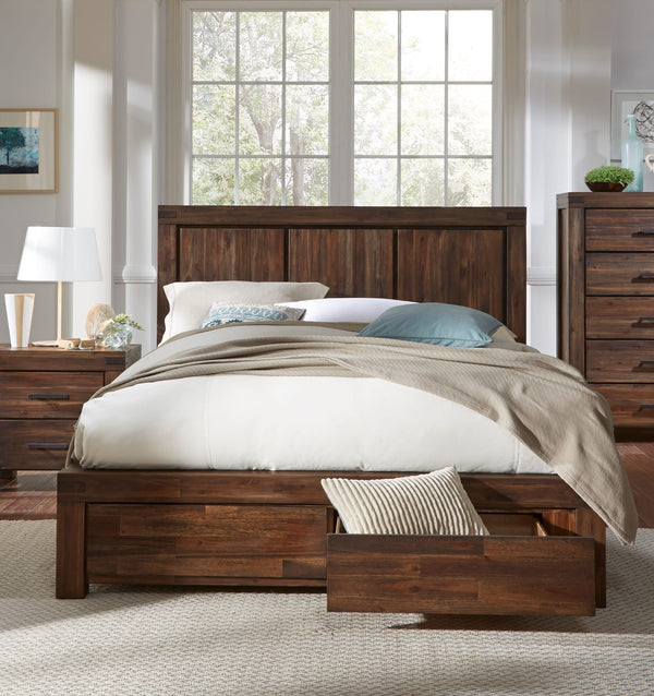 Mayfair Solid Wood Footboard Storage Bed in Brick Brown alternate view